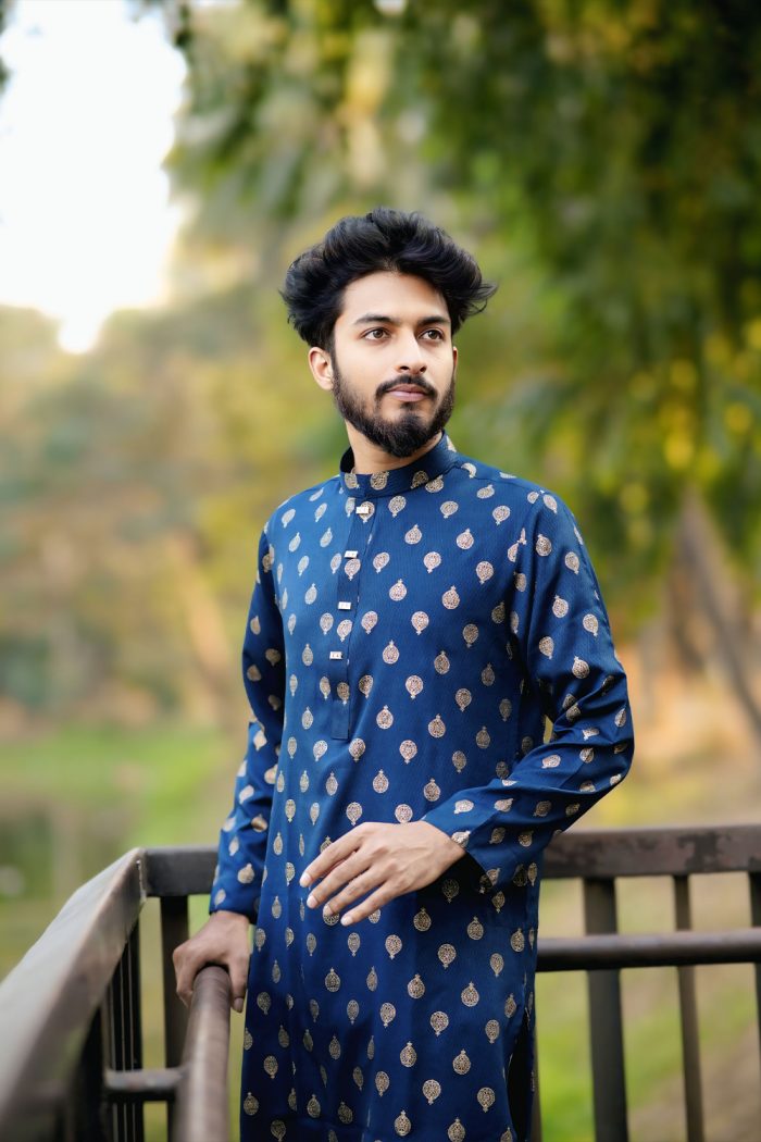 Premium Panjabi Navy - Image 1